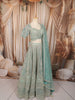 Pastel Mint Green Heavy Sequins Embroidered Design Net Bridal Lehenga with Matching Dupatta