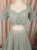 Pastel Mint Green Heavy Sequins Embroidered Design Net Bridal Lehenga with Matching Dupatta