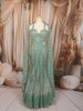 Pastel Mint Green Heavy Sequins and Beads Embroidered Design Net  Mermaid Bridal Lehenga with Matching Dupatta