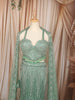 Pastel Mint Green Heavy Sequins and Beads Embroidered Design Net  Mermaid Bridal Lehenga with Matching Dupatta