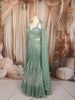 Pastel Mint Green Heavy Sequins and Beads Embroidered Design Net  Mermaid Bridal Lehenga with Matching Dupatta