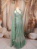 Pastel Mint Green Heavy Sequins and Beads Embroidered Design Net  Mermaid Bridal Lehenga with Matching Dupatta