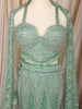 Pastel Mint Green Heavy Sequins and Beads Embroidered Design Net  Mermaid Bridal Lehenga with Matching Dupatta
