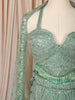 Pastel Mint Green Heavy Sequins and Beads Embroidered Design Net  Mermaid Bridal Lehenga with Matching Dupatta
