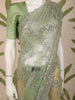 Pastel Mint Green Heavy Sequins and Silver Zardozi Embroidered Design Net Fancy Saree with Scalloped Border