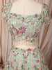 Pastel Mint Green Multicolor Floral Sequins and Beads Embroidered Design Net Bridal Lehenga with Matching Dupatta