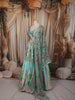 Pastel Mint Green Peacock Sequins and Beads Embroidered Design Banarasi Silk Party Wear Lehenga With Matching Dupatta
