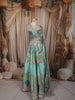 Pastel Mint Green Peacock Sequins and Beads Embroidered Design Banarasi Silk Party Wear Lehenga With Matching Dupatta