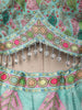 Pastel Mint Green Peacock Sequins and Beads Embroidered Design Banarasi Silk Party Wear Lehenga With Matching Dupatta