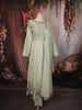 Pastel Mint Green Floral Zari Embroidered Design Cotton Palazzo Suit with Matching Dupatta