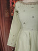 Pastel Mint Green Floral Zari Embroidered Design Cotton Palazzo Suit with Matching Dupatta