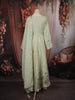 Pastel Mint Green Floral Zari Embroidered Design Cotton Palazzo Suit with Matching Dupatta
