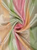 Pastel Multicolor Striped Woven Design Pure Kanchipuram Silk Saree with Self Border