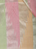 Pastel Multicolor Striped Woven Design Pure Kanchipuram Silk Saree with Self Border