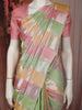 Pastel Multicolor Striped Woven Design Pure Kanchipuram Silk Saree with Self Border