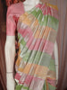 Pastel Multicolor Striped Woven Design Pure Kanchipuram Silk Saree with Self Border