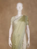 Pastel Olive Green Solid Satin Fancy Saree With Designed Border