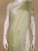 Pastel Olive Green Solid Satin Fancy Saree With Designed Border