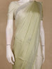 Pastel Olive Green Solid Satin Fancy Saree With Designed Border