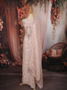 Pastel Peach Floral Sequins and Thread Embroidered Design Georgette Unstitched Salwar Material
