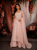 Pastel Peach Floral Sequins and Thread Embroidered Design Georgette Unstitched Salwar Material