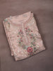 Pastel Peach Floral Sequins and Thread Embroidered Design Georgette Unstitched Salwar Material
