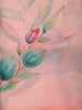 Pastel Peach Minimal Floral Printed Chiffon Saree with Ombre Border