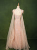 Pastel Peach Pink Floral Sequins and Beads Embroidered Design Net Mermaid Bridal Lehenga with Designer Corset Blouse and Matching Choker Dupatta