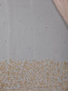 Pastel Peach Solid Design Synthetic Saree With Floral Beads Border - Diadem