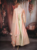 Pastel Peach and Pista Green Sequins Embroidered Satin Anarkali Gown with Dupatta