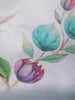 Pastel Pearl Grey Minimal Floral Printed Chiffon Saree with Ombre Border