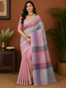Pastel Pink Abstract Woven Design Pure Cotton Saree with Woven Border