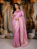 Pastel Pink Floral Butta Zari Woven Design Soft Silk Saree with Zari Border
