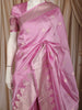 Pastel Pink Floral Butta Zari Woven Design Soft Silk Saree with Zari Border