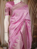 Pastel Pink Floral Butta Zari Woven Design Soft Silk Saree with Zari Border