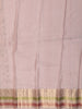 Pastel Pink Floral Printed Design Pure Silk Festive Wear Saree with Multicolor Zari Border