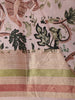 Pastel Pink Floral Printed Design Pure Silk Festive Wear Saree with Multicolor Zari Border