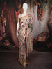 Pastel Pink Floral Printed Design Pure Silk Festive Wear Saree with Multicolor Zari Border