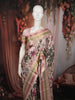 Pastel Pink Floral Printed Design Pure Silk Festive Wear Saree with Multicolor Zari Border