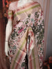 Pastel Pink Floral Printed Design Pure Silk Festive Wear Saree with Multicolor Zari Border