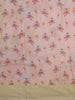 Pastel Pink Floral Printed Design Pure Tussar Party Wear Saree with Contrast Lace Border