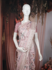 Pastel Pink Floral Printed Design Tussar Saree with Embroidered Lace Border