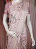 Pastel Pink Floral Printed Design Tussar Saree with Embroidered Lace Border