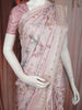 Pastel Pink Floral Printed Design Tussar Saree with Embroidered Lace Border