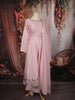 Pastel Pink Floral Sequins and Zari Embroidered Design Cotton Palazzo Suit with Matching Dupatta