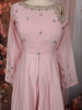 Pastel Pink Floral Sequins and Zari Embroidered Design Cotton Palazzo Suit with Matching Dupatta