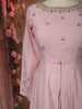 Pastel Pink Floral Sequins and Zari Embroidered Design Cotton Palazzo Suit with Matching Dupatta