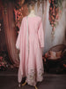 Pastel Pink Floral Sequins and Zari Embroidered Design Cotton Palazzo Suit with Matching Dupatta