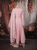 Pastel Pink Floral Sequins and Zari Embroidered Design Cotton Palazzo Suit with Matching Dupatta