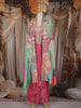 Pastel Pink Floral Thread Embroidered and Stone Embellished Design Synthetic Skirt Top